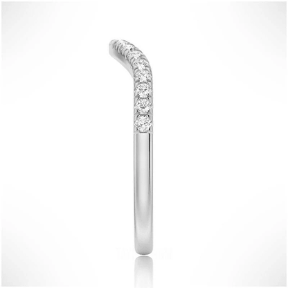 Classic French Style Curved Moissanite Wedding Band - Novelle Vow