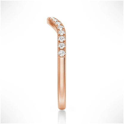 Classic French Style Curved Moissanite Wedding Band - Novelle Vow