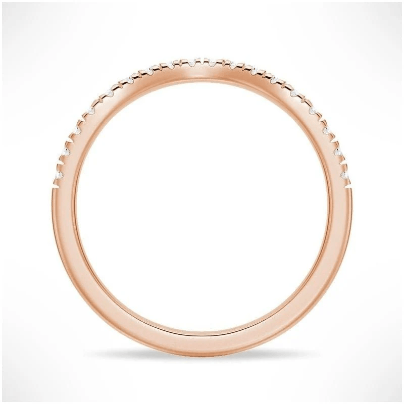Classic French Style Curved Moissanite Wedding Band - Novelle Vow