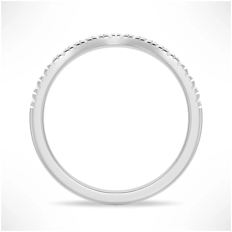 Classic French Style Curved Moissanite Wedding Band - Novelle Vow
