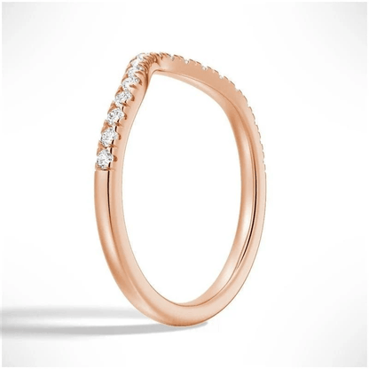 Classic French Style Curved Moissanite Wedding Band - Novelle Vow