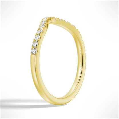 Classic French Style Curved Moissanite Wedding Band - Novelle Vow
