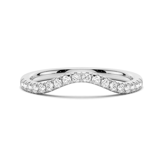 Classic French Style Curved Moissanite Wedding Band - Novelle Vow