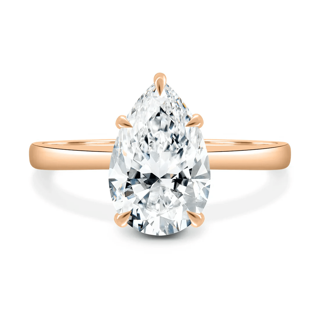 Classic Pear Cut Solitaire Moissanite Engagement Ring - Novelle Vow