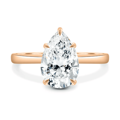Classic Pear Cut Solitaire Moissanite Engagement Ring - Novelle Vow