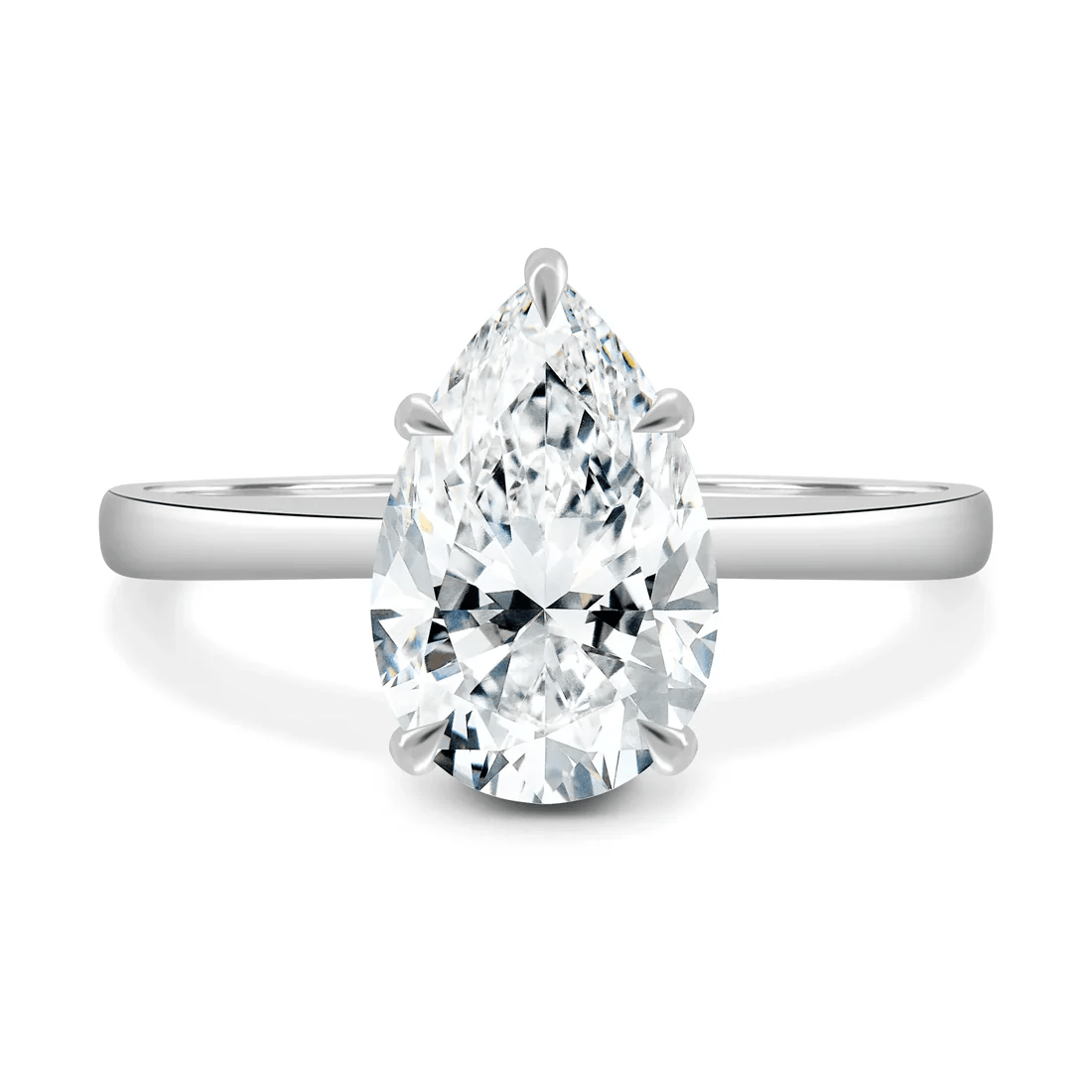Classic Pear Cut Solitaire Moissanite Engagement Ring - Novelle Vow