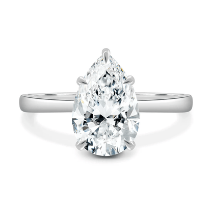 Classic Pear Cut Solitaire Moissanite Engagement Ring - Novelle Vow