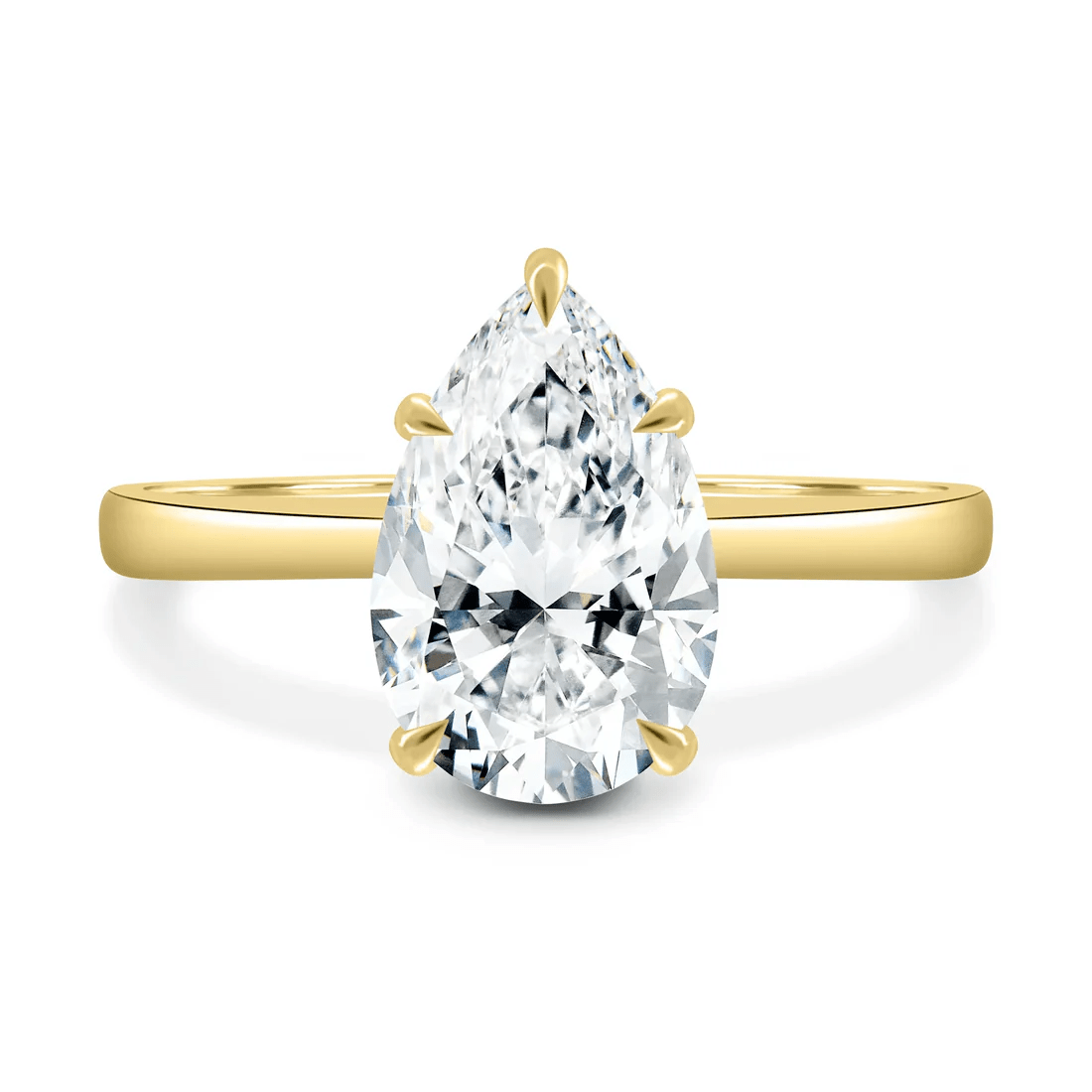 Classic Pear Cut Solitaire Moissanite Engagement Ring - Novelle Vow