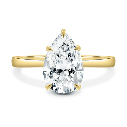 Classic Pear Cut Solitaire Moissanite Engagement Ring - Novelle Vow