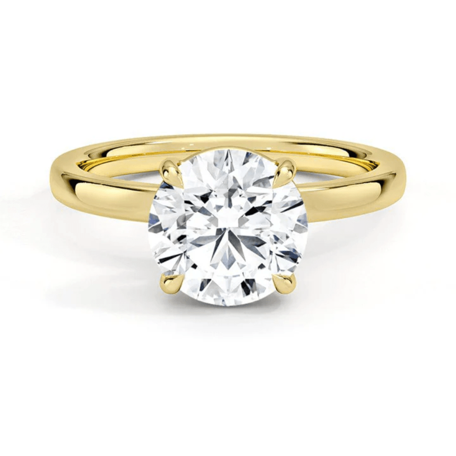Classic Round Cut Moissanite Solitaire Ring – Timeless Elegance - Novelle Vow