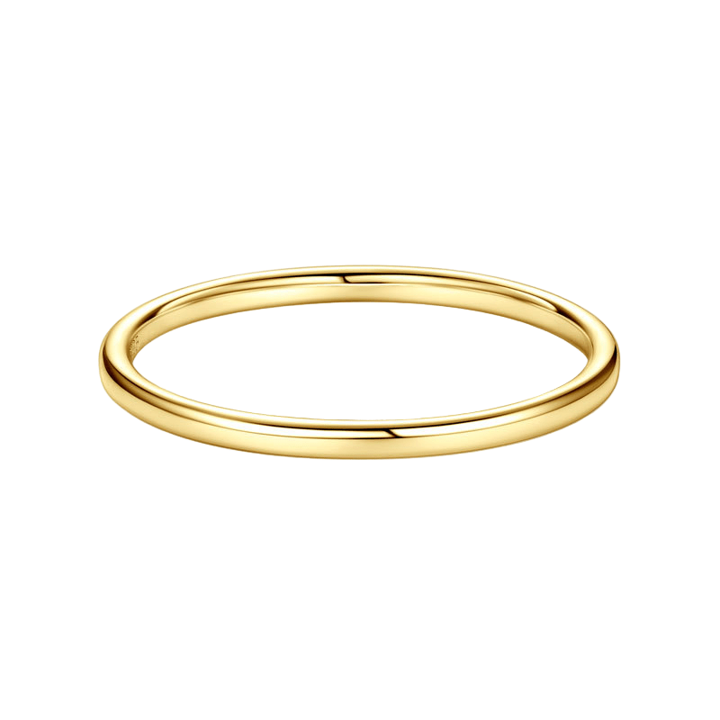 Classic Sterling Silver High - Polish Dome Wedding Band (1.2mm) - Novelle Vow