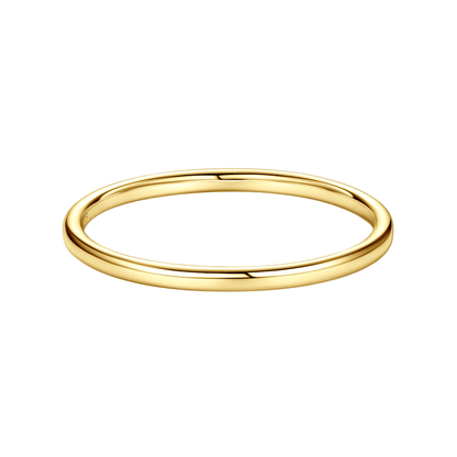 Classic Sterling Silver High - Polish Dome Wedding Band (1.2mm) - Novelle Vow