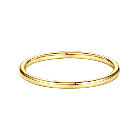 Classic Sterling Silver High - Polish Dome Wedding Band (1.2mm) - Novelle Vow