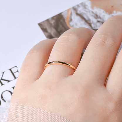 Classic Sterling Silver High - Polish Dome Wedding Band (1.2mm) - Novelle Vow