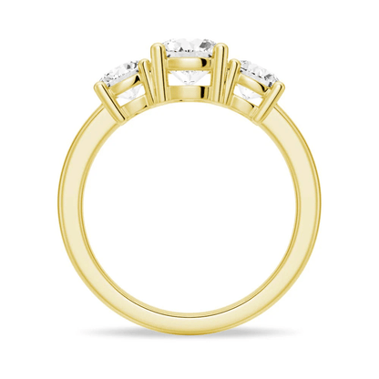 Classic Three Stone Moissanite Wedding Ring – Round Brilliant Cut - Novelle Vow