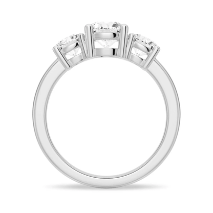 Classic Three Stone Moissanite Wedding Ring – Round Brilliant Cut - Novelle Vow