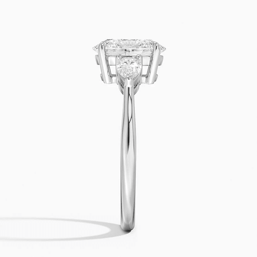Classic Three - Stone Oval Moissanite Engagement Ring - Novelle Vow