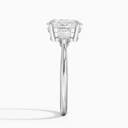 Classic Three - Stone Oval Moissanite Engagement Ring - Novelle Vow