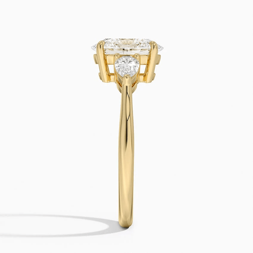 Classic Three - Stone Oval Moissanite Engagement Ring - Novelle Vow