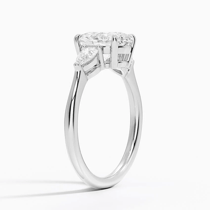 Classic Three - Stone Oval Moissanite Engagement Ring - Novelle Vow