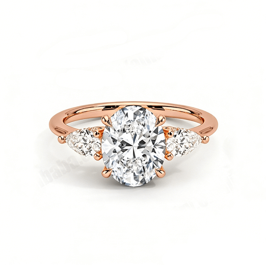 Classic Three - Stone Oval Moissanite Engagement Ring - Novelle Vow