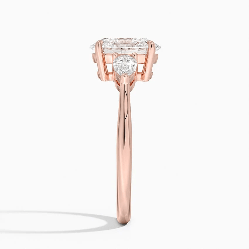 Classic Three - Stone Oval Moissanite Engagement Ring - Novelle Vow