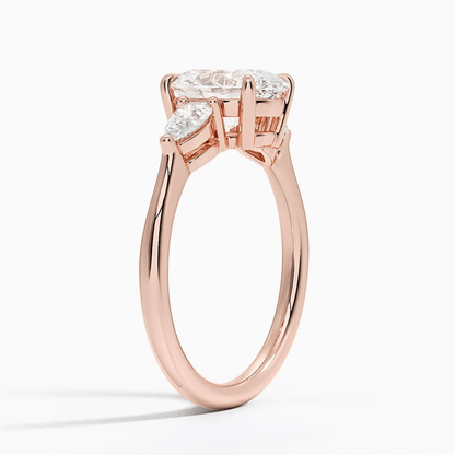 Classic Three - Stone Oval Moissanite Engagement Ring - Novelle Vow