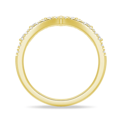 Curved Crown Marquise Round Moissanite Wedding Band - Novelle Vow