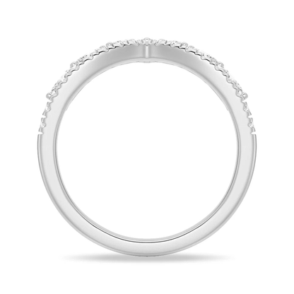 Curved Crown Marquise Round Moissanite Wedding Band - Novelle Vow