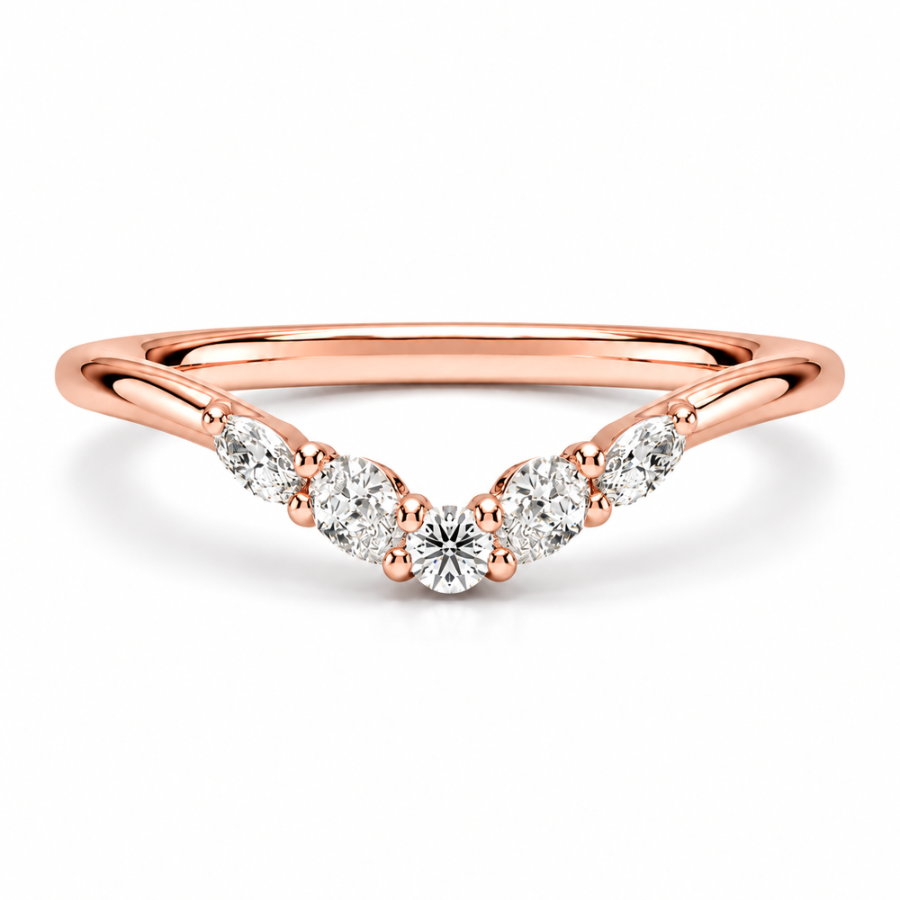 curved-multi-shape-moissanite-wedding-band-rose-gold-front