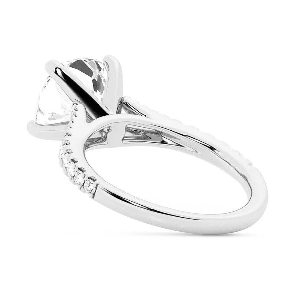 Cushion-Cut Moissanite Bridal Set with Split-Shank Band - Novelle Vow