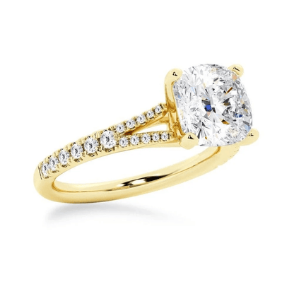 Cushion-Cut Moissanite Bridal Set with Split-Shank Band - Novelle Vow
