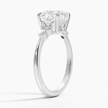 Cushion-Cut Moissanite Engagement Ring with Botanical Accents - Novelle Vow