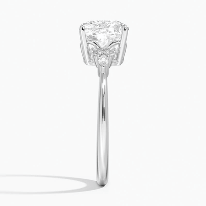 Cushion-Cut Moissanite Engagement Ring with Botanical Accents - Novelle Vow