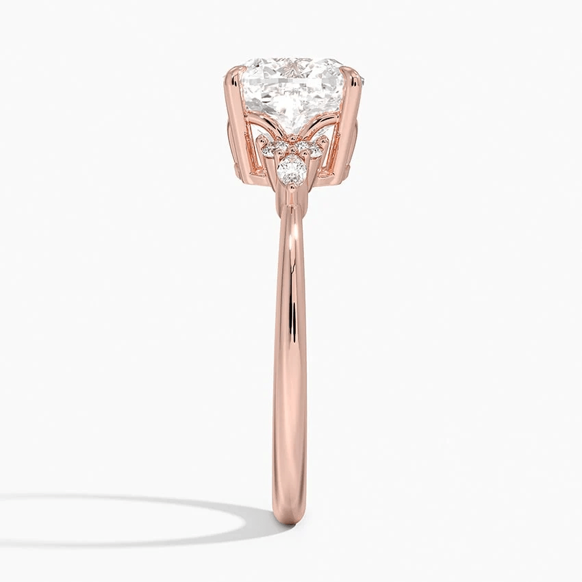 Cushion-Cut Moissanite Engagement Ring with Botanical Accents - Novelle Vow