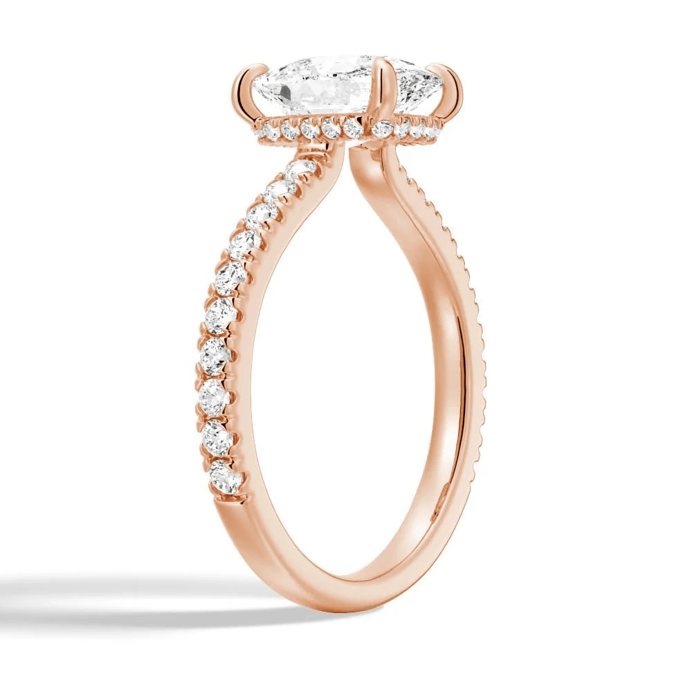 Cushion-Cut Moissanite Engagement Ring with Hidden Halo - Novelle Vow