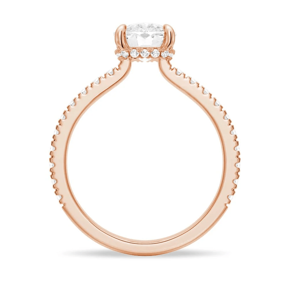 Cushion-Cut Moissanite Engagement Ring with Hidden Halo - Novelle Vow