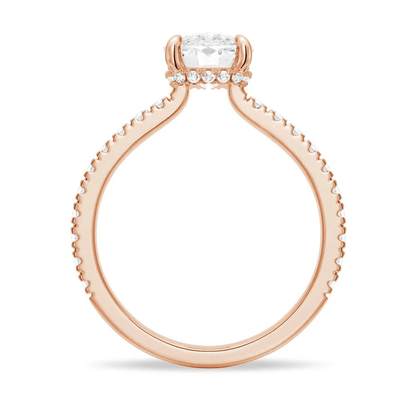 Cushion-Cut Moissanite Engagement Ring with Hidden Halo - Novelle Vow