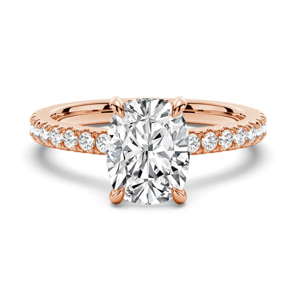 Cushion-Cut Moissanite Engagement Ring with Hidden Halo - Novelle Vow