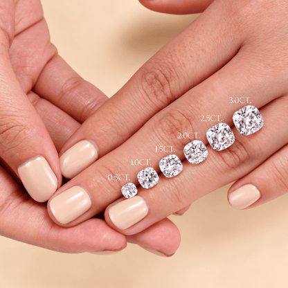 Cushion-Cut Moissanite Solitaire Ring with Hidden Halo - Novelle Vow