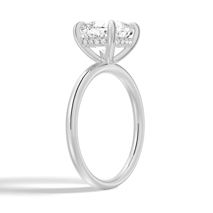 Cushion-Cut Moissanite Solitaire Ring with Hidden Halo - Novelle Vow