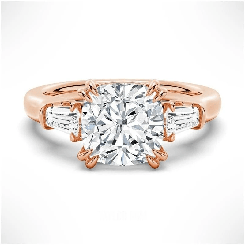 Cushion Cut Tapered Baguette Engagement Ring - Novelle Vow