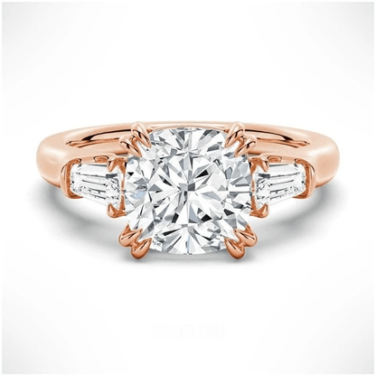 Cushion Cut Tapered Baguette Engagement Ring - Novelle Vow