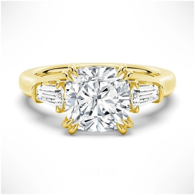 Cushion Cut Tapered Baguette Engagement Ring - Novelle Vow