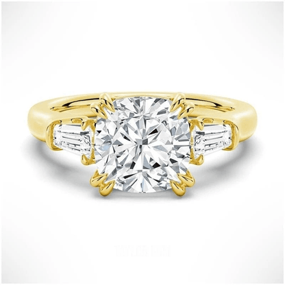Cushion Cut Tapered Baguette Engagement Ring - Novelle Vow