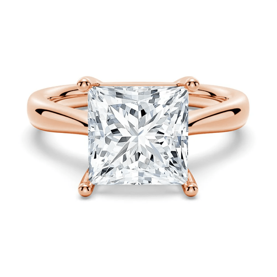 Dainty Princess Cut Solitaire Moissanite Engagement Ring - Novelle Vow