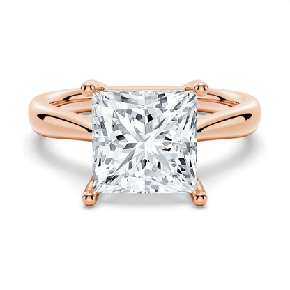 Dainty Princess Cut Solitaire Moissanite Engagement Ring - Novelle Vow