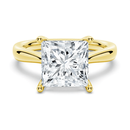 Dainty Princess Cut Solitaire Moissanite Engagement Ring - Novelle Vow