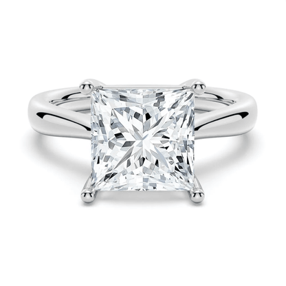 Dainty Princess Cut Solitaire Moissanite Engagement Ring - Novelle Vow