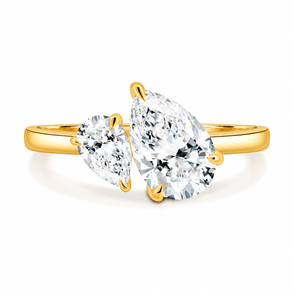 Double Pear Moissanite Toi et Moi Engagement Ring - Novelle Vow